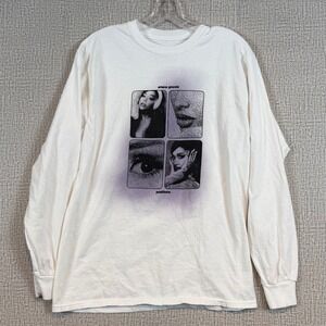 Ariana Grande Positions Long Sleeve Graphic T-Shirt White Sz. Medium Concert Tee